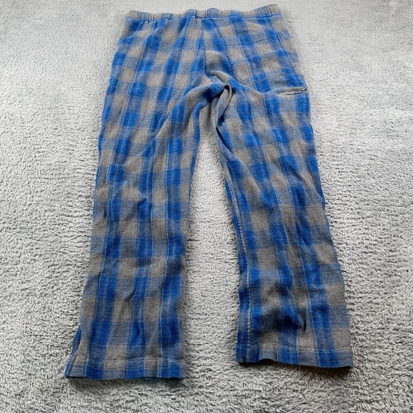 Kavu Pants Mens Medium Blue Gray Plaid Lounge Drawstring Casual Woven Cotton - Picture 6 of 10